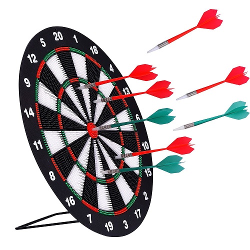 INNOCHEER Dartboard & 9 Rubber