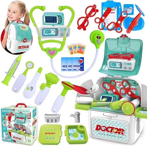 INNOCHEER Doctor Kit for Kids 22 Pieces Pretend-n-Play Medical Toys Set