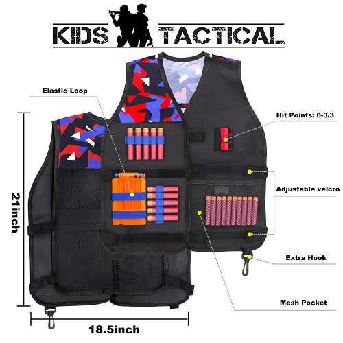 INNOCHEER Kids Tactical Vest Kit 2 Pack Compatible with Nerf