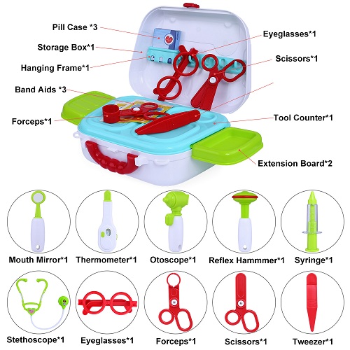 Kids Doctor Kit 20 Pieces Pretend-n-Play Medical Toys Set