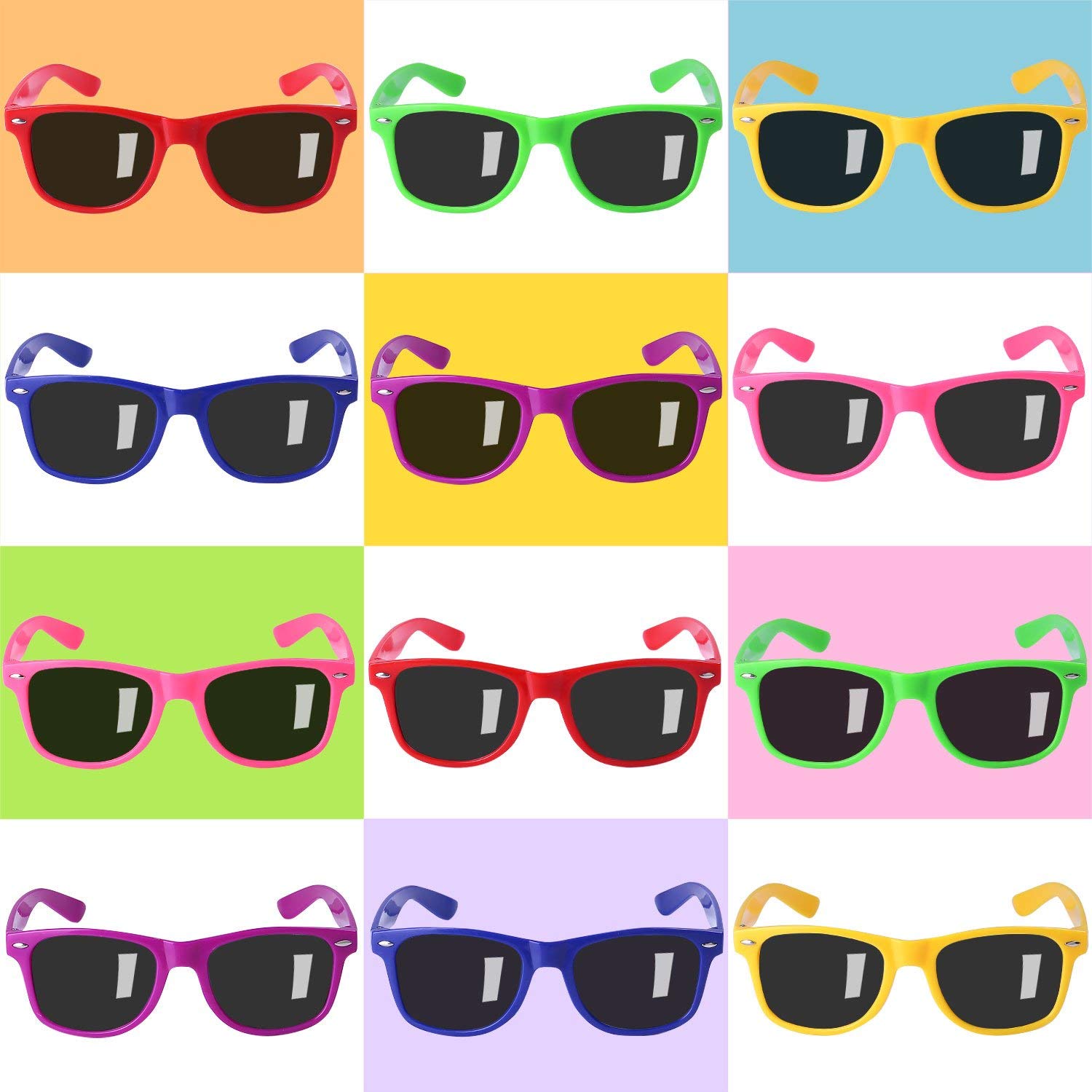 12 Pack Sunglasses for Teenagers and Adults in Bulk